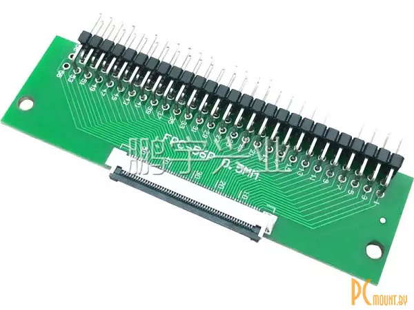 FFC/FPC-54P-0.5 Макетная плата переходник FFC 54pin шаг 0.5мм на DIP 2.54 изогнутые пины